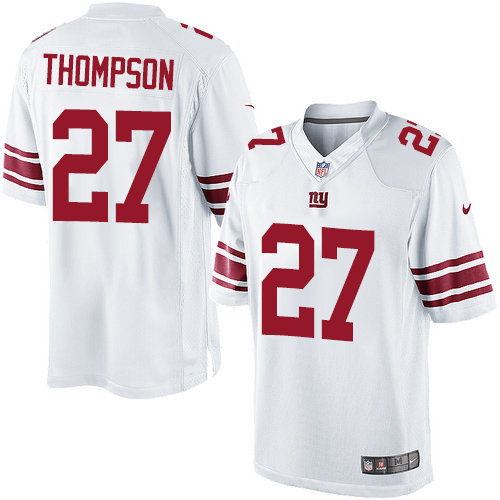 Men's Limited Darian Thompson Nike Jersey White Road - #27 NFL New York Giants